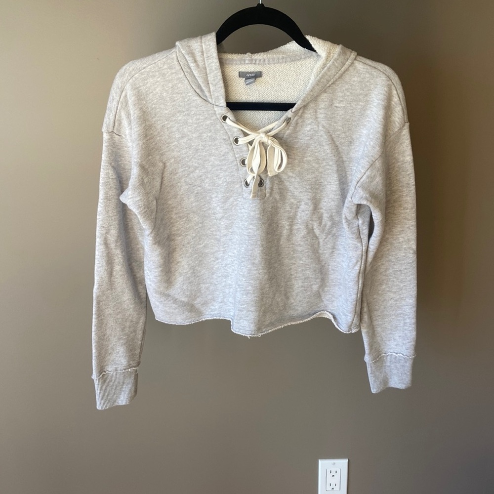 Aerie grey crop hoodie size small